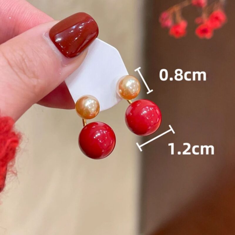 Aretes Perla Avellana/Cereza - Image 4