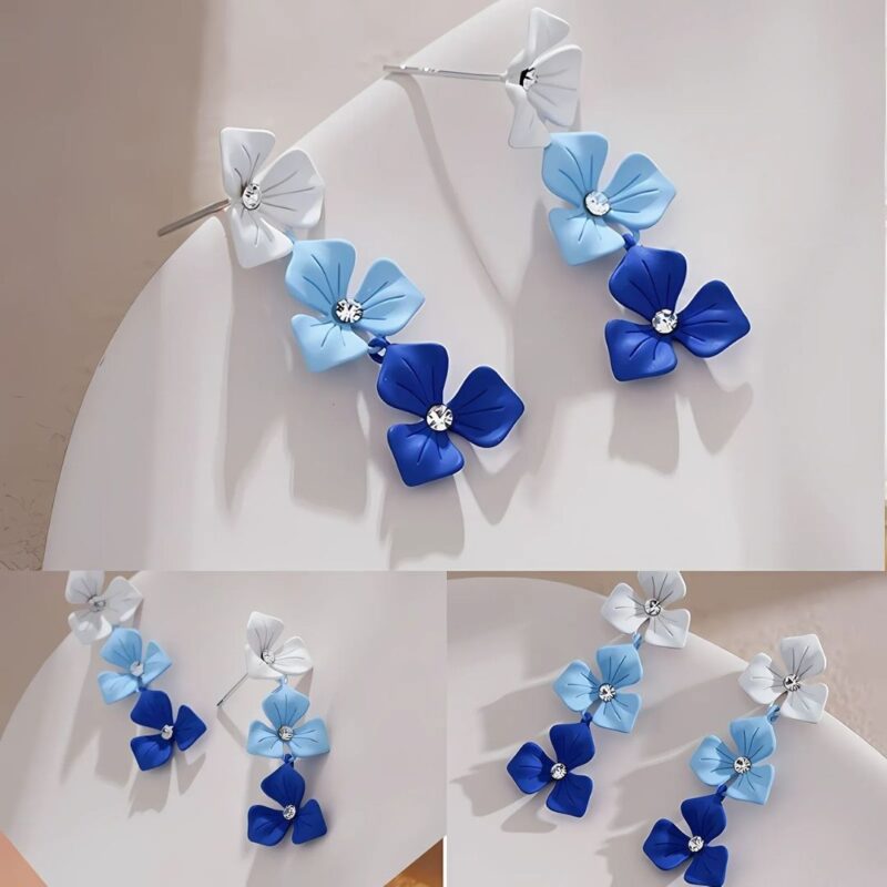 Aretes Flor Tricolor - Image 3