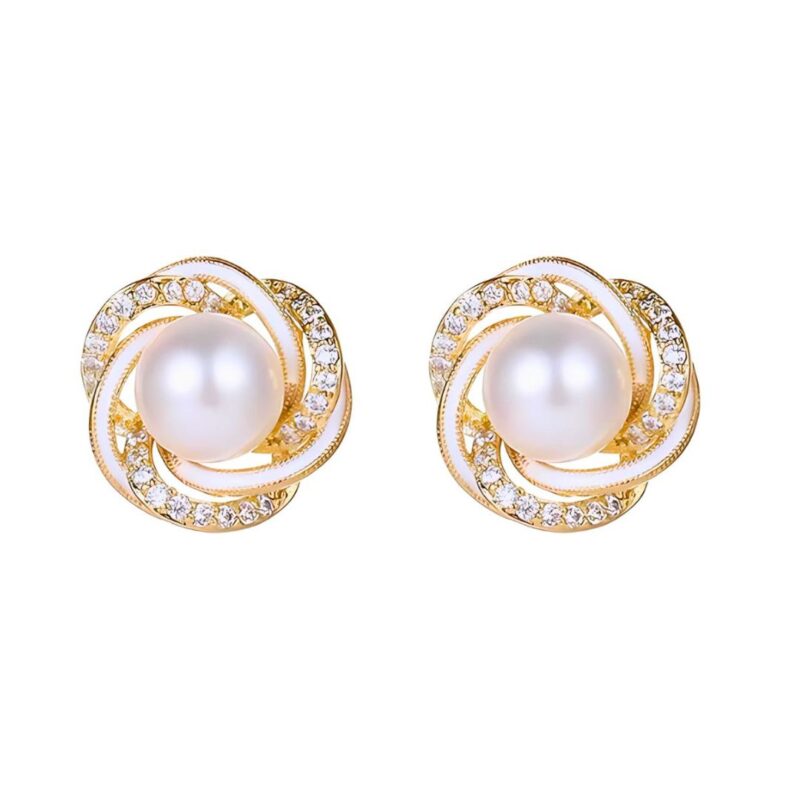 Aretes Perla Espiral