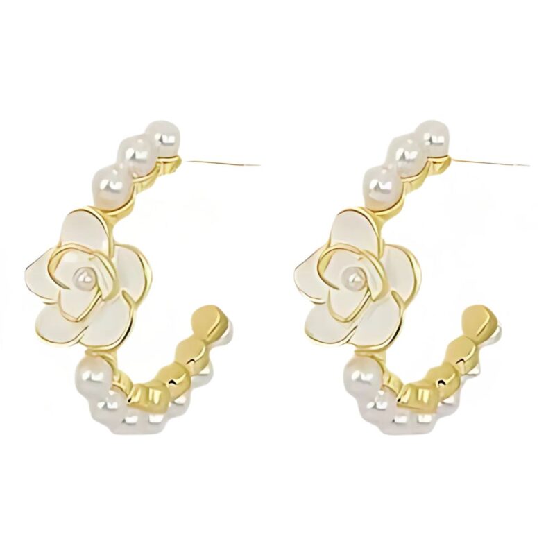 Aretes Flor Perla