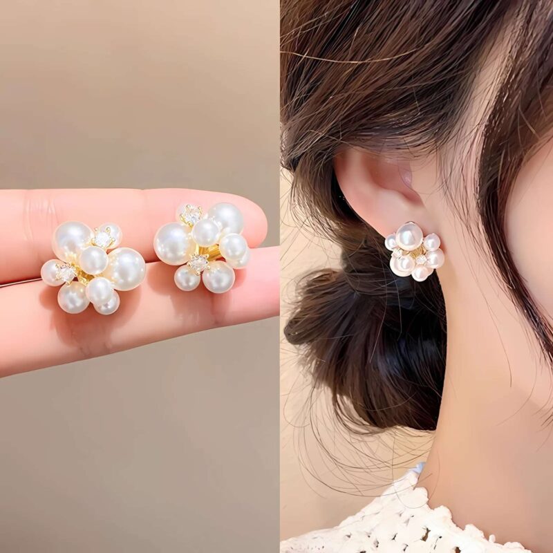 Alternative view of Aretes Estrella de Perlas