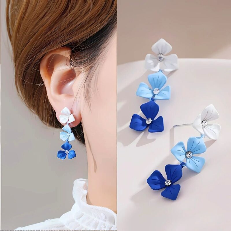 Alternative view of Aretes Flor Tricolor